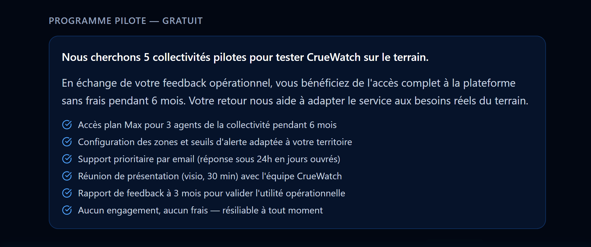 Programme pilote